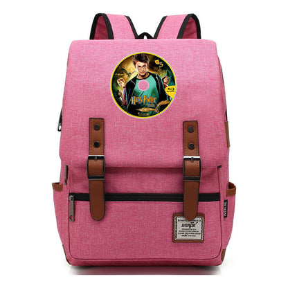 School Of Witchcraft And Wizardry Printed Youth School Bag Casual Belt Buckle Classic Backpack