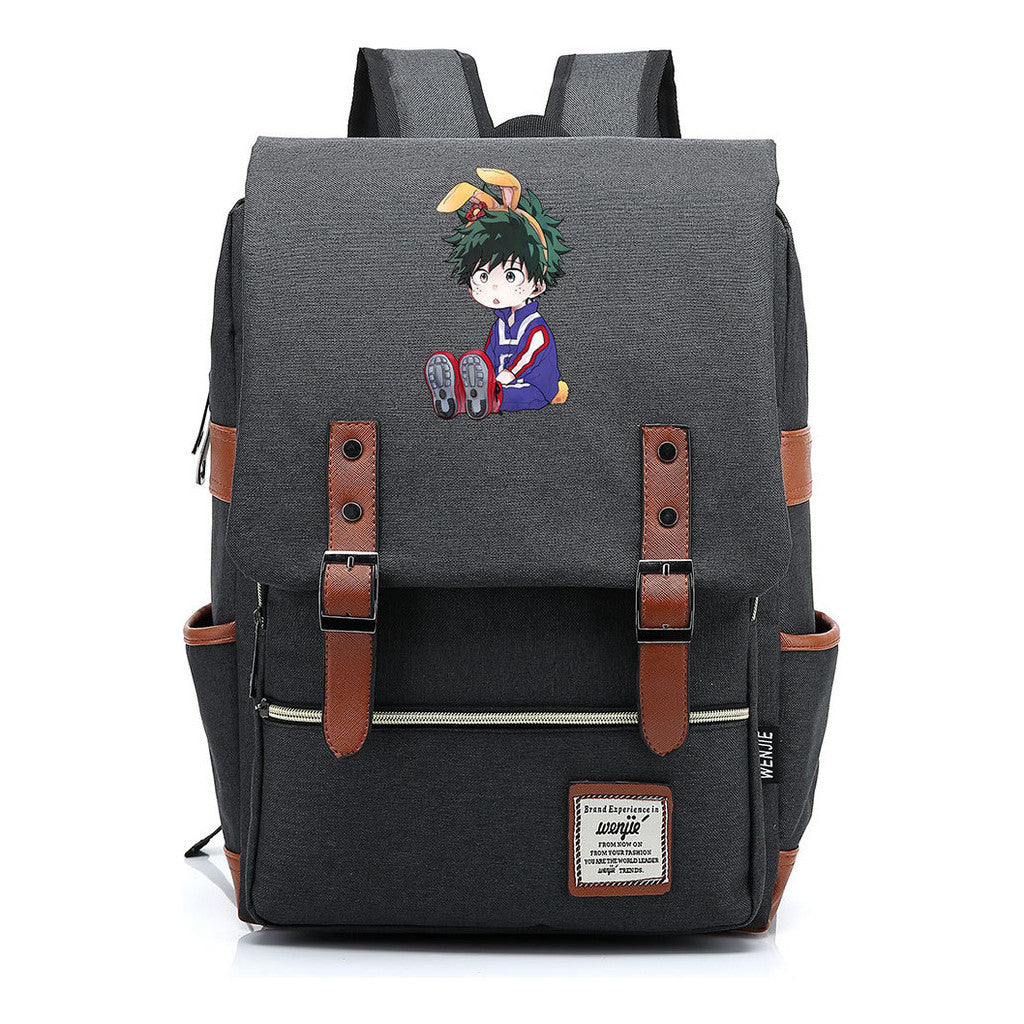 Anime My Heroes Academy Printed Youth School Bag Casual Belt Buckle Classic Backpack
