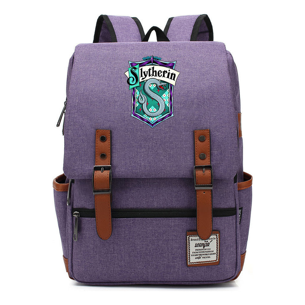 School Of Witchcraft And Wizardry Printed Youth Student School Bag Casual Belt Buckle Classic Backpack