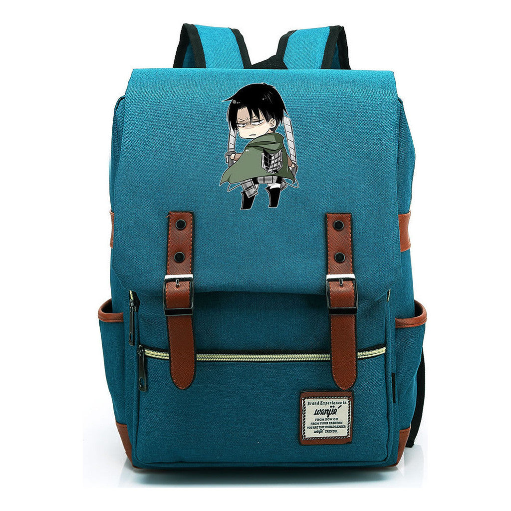 The Giant Of Manga Attack Printed Teenage Student Backpack For Men And Women With Casual Belt Buckle Classic Backpack 43*29*13.5cm