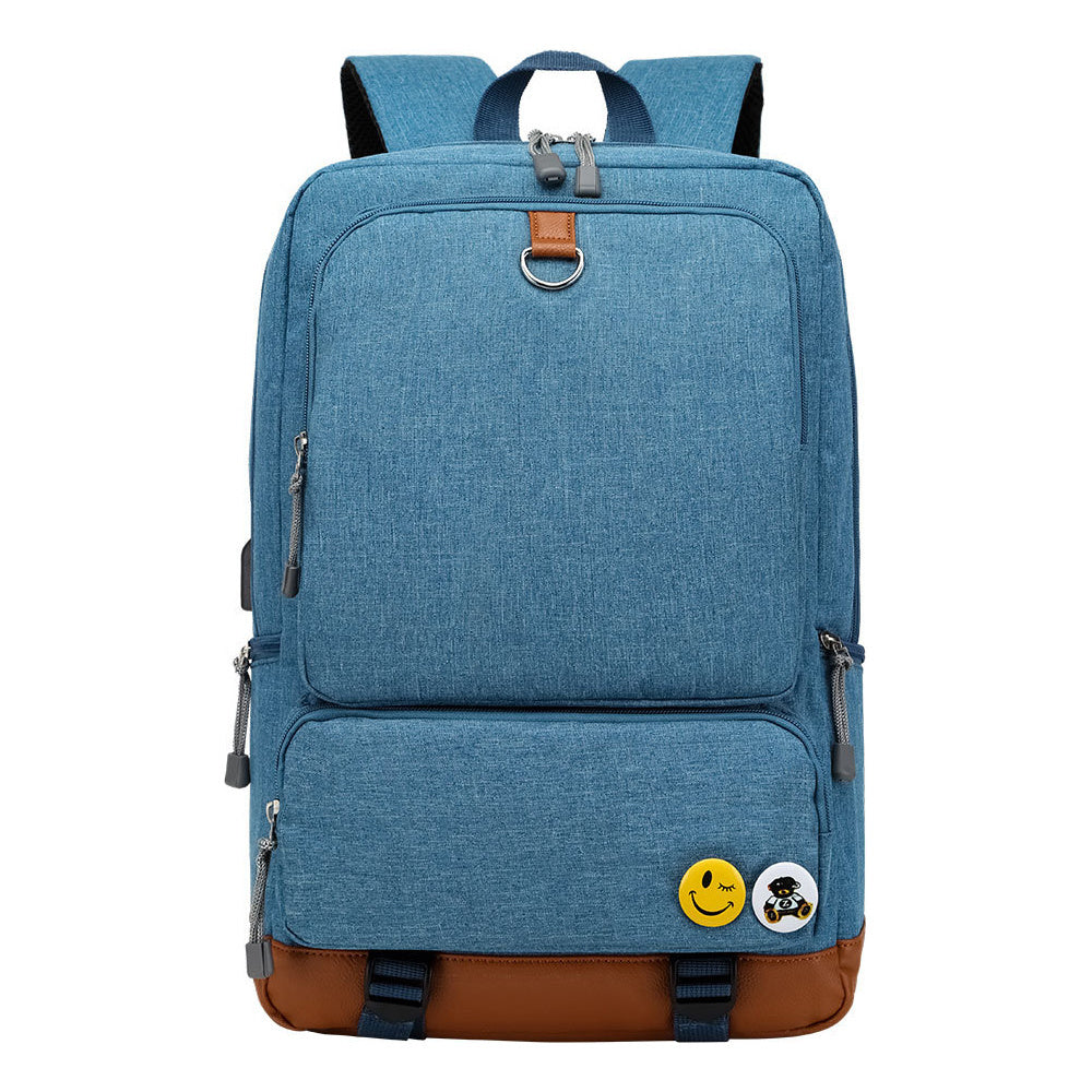 Printed Usb Youth School Bag Leisure Travel Backpack