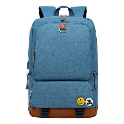 Printed Usb Youth School Bag Leisure Travel Backpack