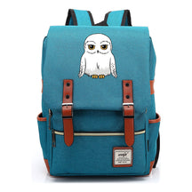 Cartoon White Owl Youth Student Backpack For Men And Women With Casual Belt Buckle Backpack