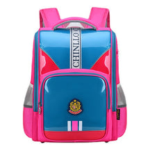 Shiny Leather Waterproof Elementary School Backpack With Anti Slip Foot Nails