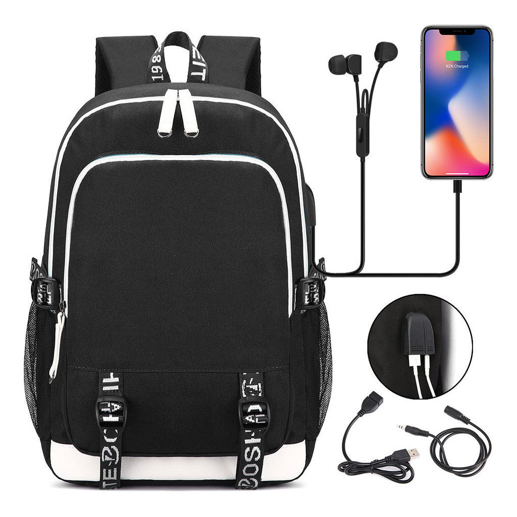 Usb Youth Primary And Secondary School Student Backpack For Men And Women's Leisure Sports Backpack