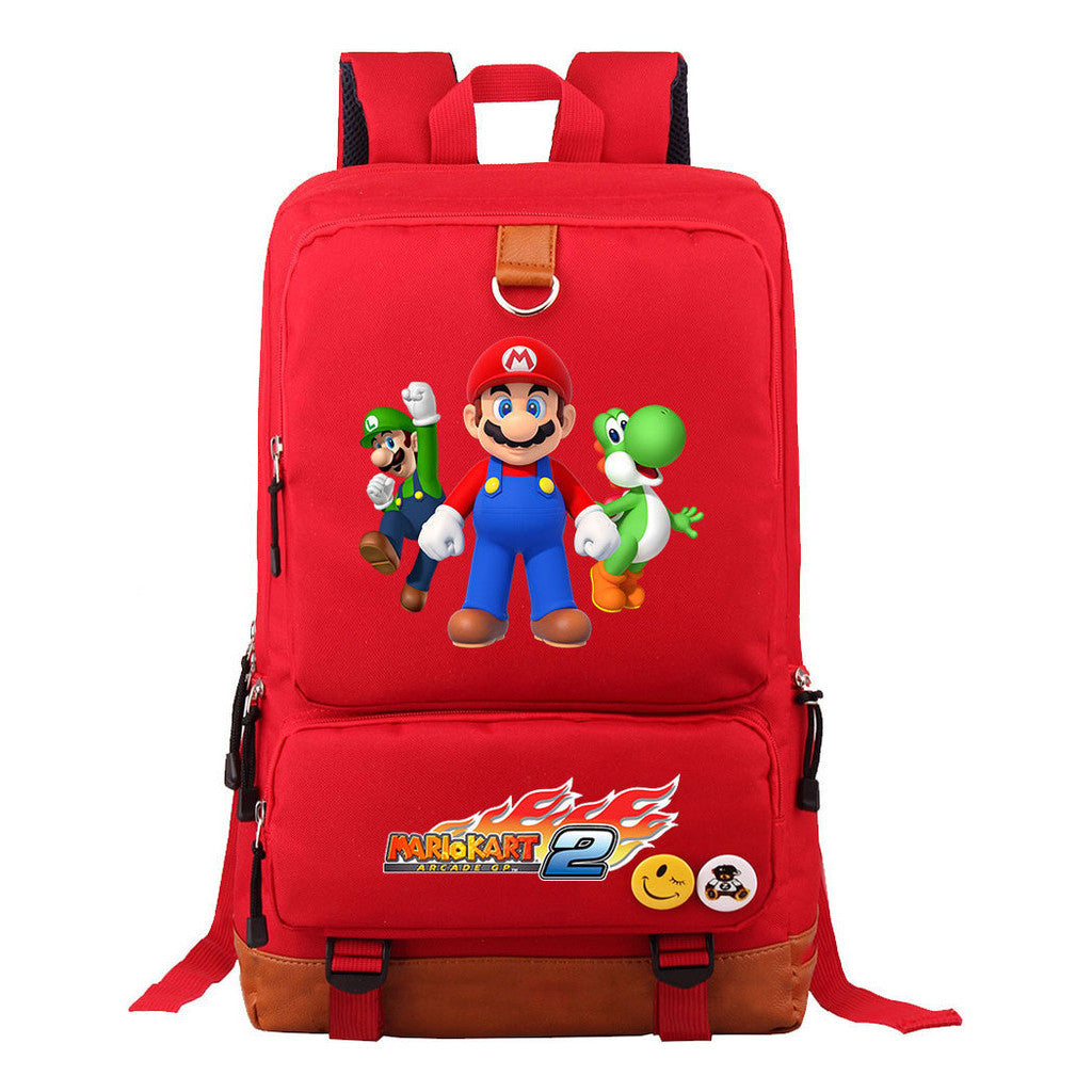 Super Mario Print Youth Student Backpack, Travel Bag, Men's And Women's Backpack