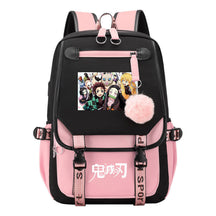 Cartoon Fashion Usb Student Backpack With Casual Woven Strap Flip Back Backpack