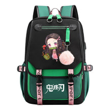 Cartoon Fashion Usb Youth Student Backpack Boy's And Girl's Leisure Ribbon Flip Backpack