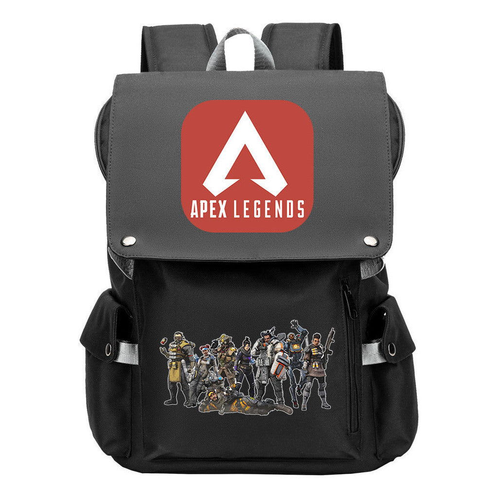 Apex Hero Print Usb Charging Cap Headpiece Student Backpack Leisure Backpack