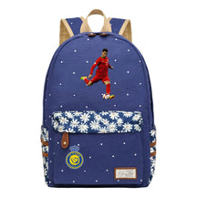 Football Star Cristiano Ronaldo Printed Student Backpack, Floral Casual Backpack