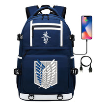 The Giant Soldier Captain Of The Manga Attack Printed Usb Youth Student Backpack Men's And Women's Backpack Leisure Travel Backpack