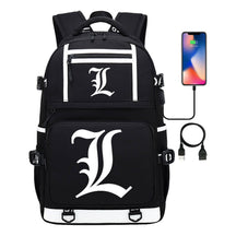 Cartoon Comics Death Note Printed Usb Youth Student Backpack Men's And Women's Leisure Travel Backpack