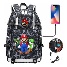 Super Mario Printed Teenage Student Backpack With Large Capacity For Men And Women's Leisure Travel Backpack