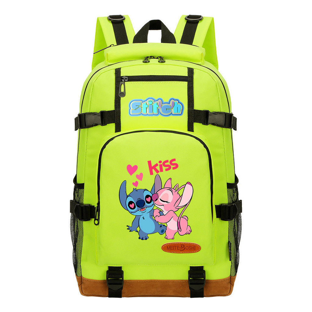 Anime Star Baby Stitch Printed Youth Backpack For Men And Women's Leisure Travel Backpack