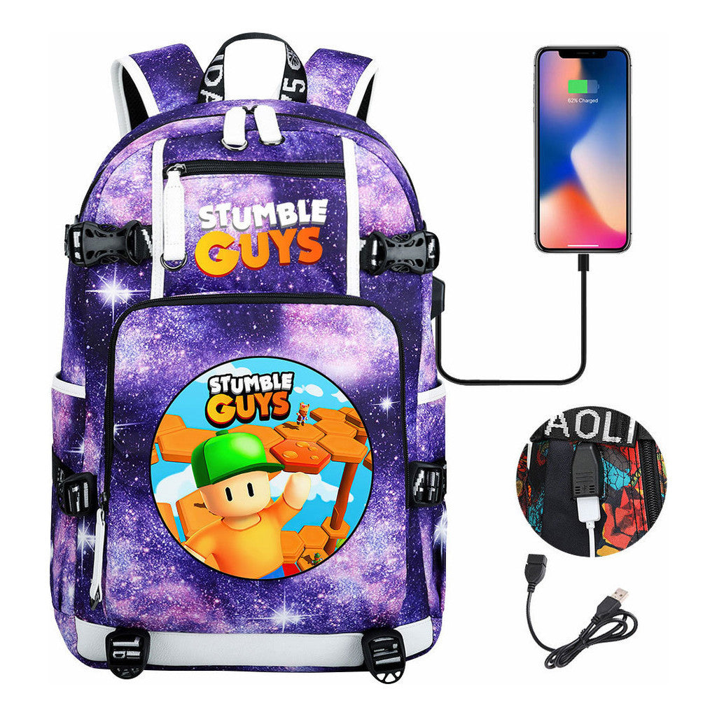 Usb Printed Student Backpack For Men And Women's Leisure Travel Backpack