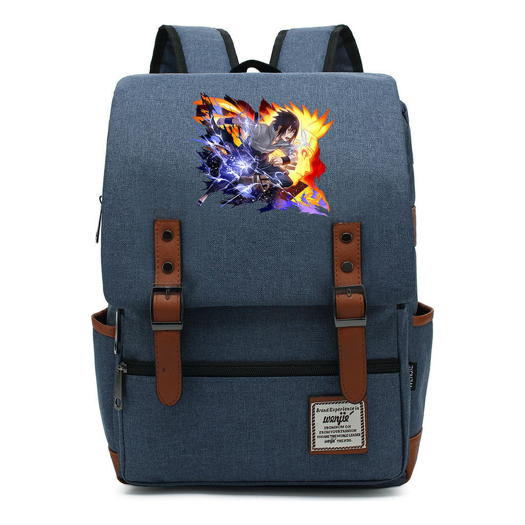 Naruto Printed Student Backpack For Men And Women, Casual Belt Buckle, Classic Backpack