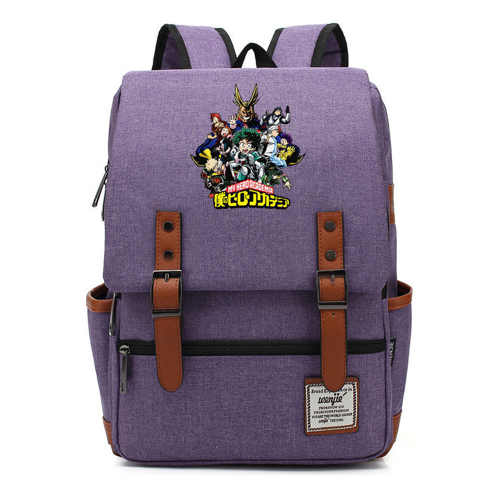 Anime My Heroes Academy Printed Student School Bag For Men And Women Leisure Belt Buckle Classic Backpack
