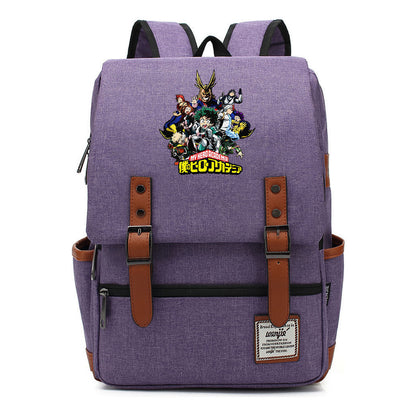 Anime My Heroes Academy Printed Student School Bag For Men And Women Leisure Belt Buckle Classic Backpack
