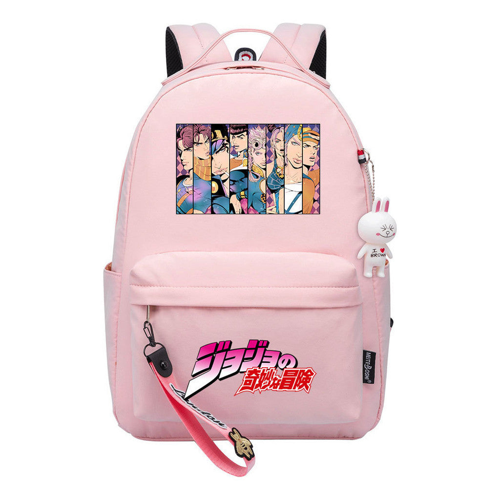 Comic Jojo's Wonderful Adventure Print Youth Student School Bag Leisure Bag Girl Backpack