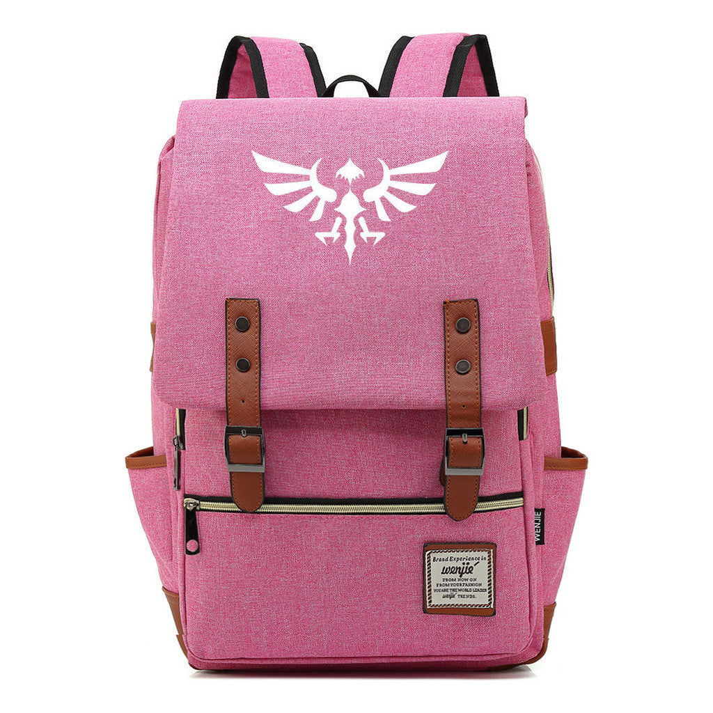 Game Zelda Printed Youth Student Backpack For Men And Women, Casual Belt Buckle, Classic Backpack