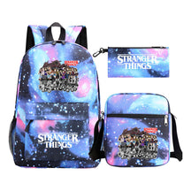 Strange Story Starry Sky Printed Youth Student Backpack 3-piece Set For Men And Women, Backpack Set