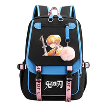 Cartoon Fashion Usb Youth School Bag For Boys And Girls Casual Ribbon Flip Backpack