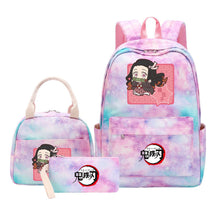 Cartoon Fashion Youth Student Girls School Bag Lunch Bag Three Piece Set Backpack