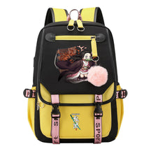 Cartoon Fashion Usb Youth School Bag For Boys And Girls Casual Ribbon Flip Backpack
