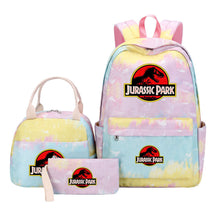Jurassic Park Dinosaur Student Girls School Bag Lunch Bag Three Piece Set Backpack Set