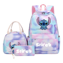 Interstellar Baby Stitch Youth Student Girls School Bag Lunch Bag Three Piece Set Backpack Set