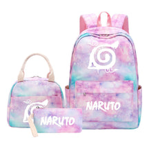 Naruto Teenage Student Girls School Bag Lunch Bag Three Piece Set Backpack Set