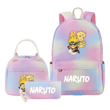 Naruto Teenage Student Girls School Bag Lunch Bag Three Piece Set Backpack Set