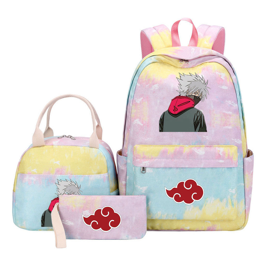 Naruto Teenage Student Girls School Bag Lunch Bag Three Piece Set Backpack Set