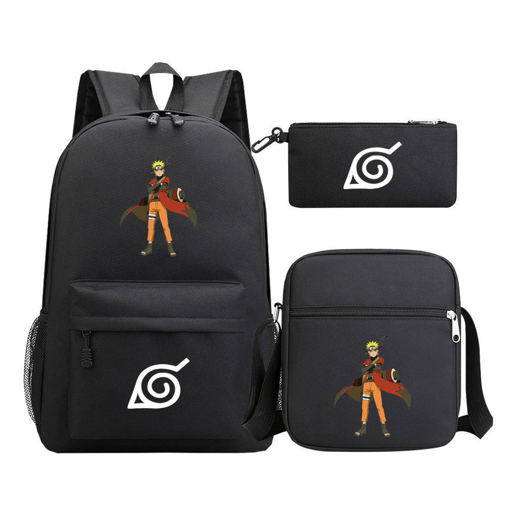 Anime Naruto Starry Sky Student School Bag Three Piece Set Backpack Set