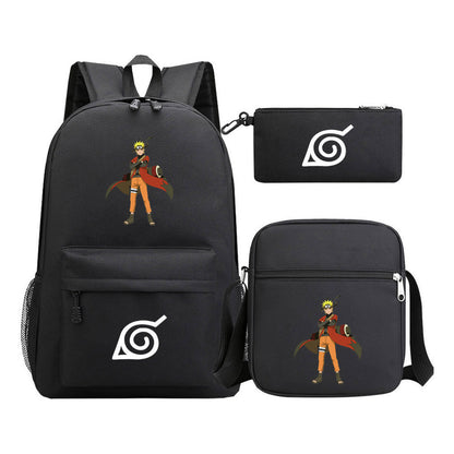Anime Naruto Starry Sky Student School Bag Three Piece Set Backpack Set