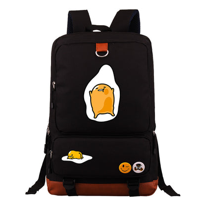 Cartoon Anime Lazy Egg Youth Student Backpack With Large Capacity Travel Bag For Boys And Girls Backpack