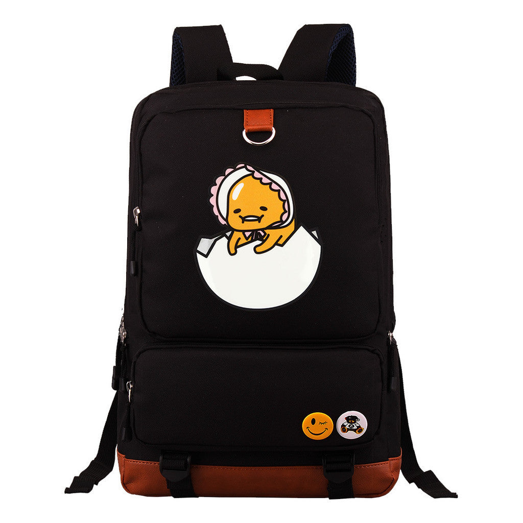 Cartoon Anime Lazy Egg Youth Student Backpack With Large Capacity Travel Bag For Boys And Girls Backpack