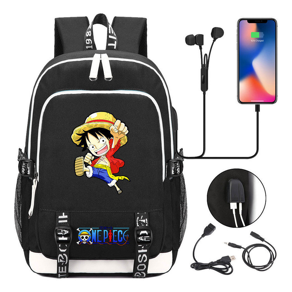 Pirate King Lufei Youth Student School Bag Usb Men's And Women's Leisure Backpack