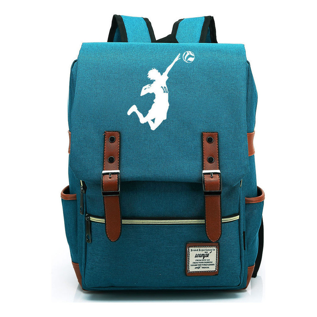 Volleyball Youth Printed Student School Bag Casual Belt Buckle Classic Backpack
