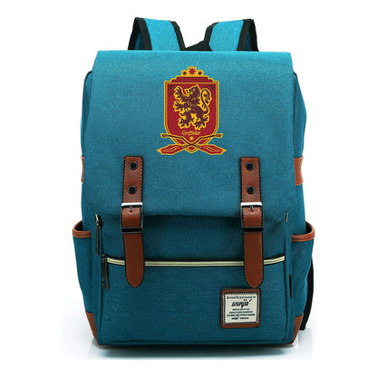 School Of Witchcraft And Wizardry Printed Youth Student Backpack For Men And Women, Casual Belt Buckle, Classic Backpack