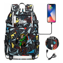 Legend Of Zelda Usb Earphones, Youth Backpacks, Men's And Women's Leisure Travel Backpacks