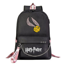 School Of Witchcraft And Wizardry Emblem Usb Student School Bag Leisure Travel Backpack