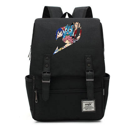 Printed Youth Student School Bag Casual Belt Buckle Classic Backpack