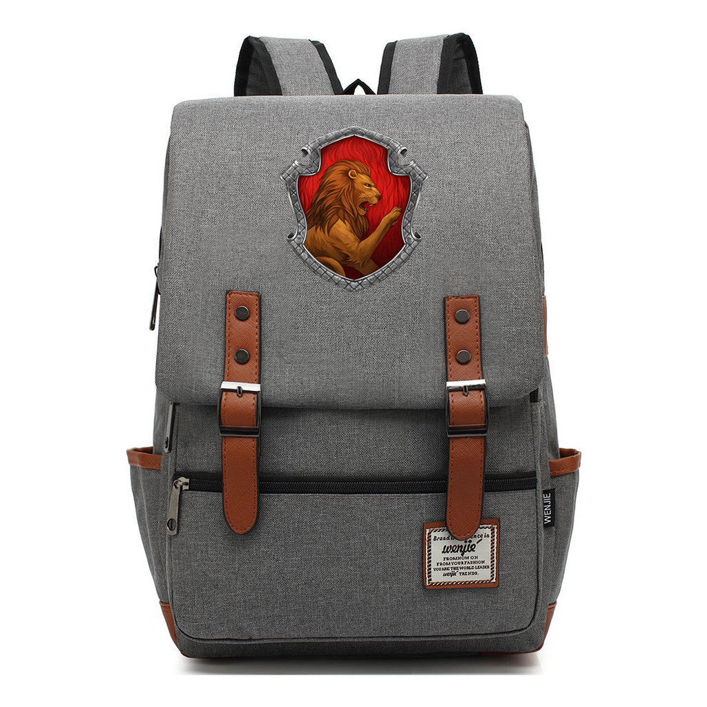 Academy Of Magic Print Teen School Bag Casual Belt Buckle Classic Backpack