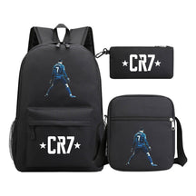 Sports star Cristiano Ronaldo printed youth student backpack 3-piece set for boys and girls backpack set