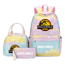 Jurassic Park Dinosaur Student School Bag Lunch Bag Three Piece Set Backpack Set