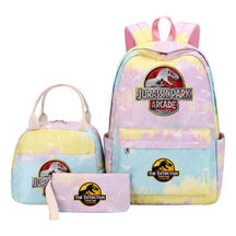 Jurassic Park Dinosaur Youth School Bag Lunch Bag Three Piece Set Backpack Set