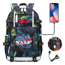 Nasa Fashion Printed Student Backpack With Large Capacity Leisure Travel Backpack