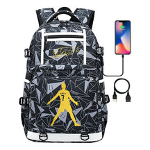 Sports Star Cristiano Ronaldo Usb Youth Student School Bag Men's And Women's Backpack Leisure Travel Bag