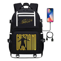Sports Star Cristiano Ronaldo Usb Youth Student School Bag Men's And Women's Backpack Leisure Travel Bag